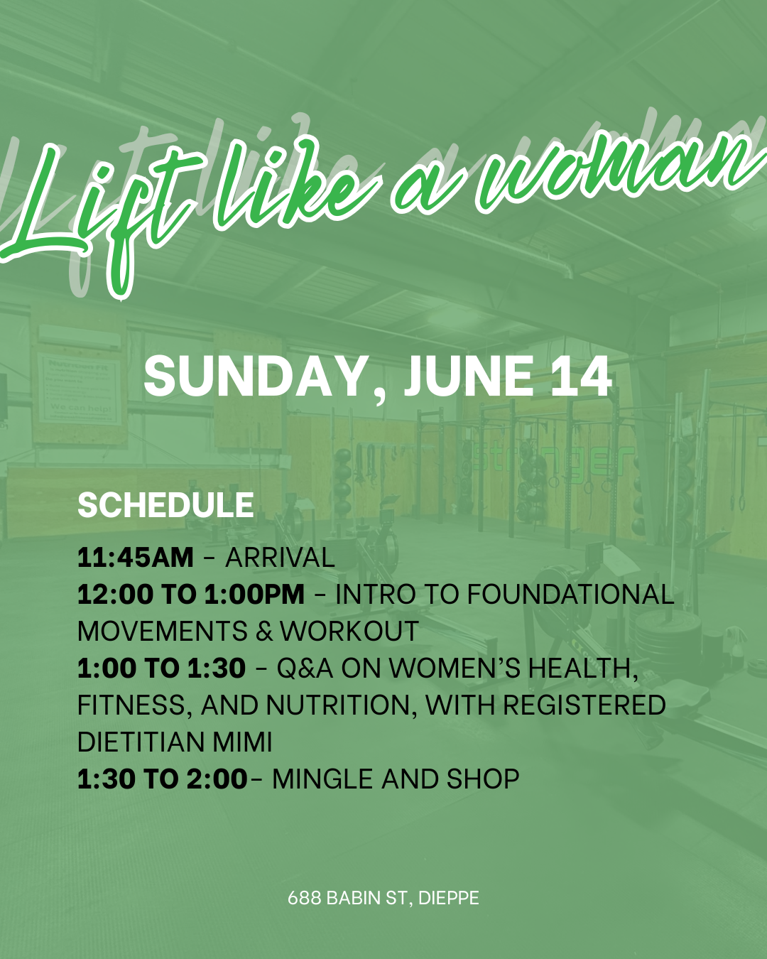 Peak Fitness "Lift like a woman" event